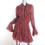 Alexis Tie-Neck Mini Dress Elida Red Printed Silk Size Medium Bell Sleeve