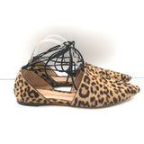Gianvito Rossi d'Orsay Pointed Toe Flats Leopard Print Pony Hair Size 39.5