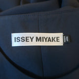 Issey Miyake Asymmetric Draped Dress Navy Crepe Size 2