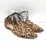 Gianvito Rossi d'Orsay Pointed Toe Flats Leopard Print Pony Hair Size 39.5