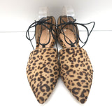 Gianvito Rossi d'Orsay Pointed Toe Flats Leopard Print Pony Hair Size 39.5