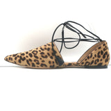 Gianvito Rossi d'Orsay Pointed Toe Flats Leopard Print Pony Hair Size 39.5