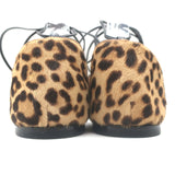 Gianvito Rossi d'Orsay Pointed Toe Flats Leopard Print Pony Hair Size 39.5