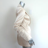 Alice + Olivia Pailey Blazer Champagne Satin Size 6 Gathered Sleeve Jacket NEW