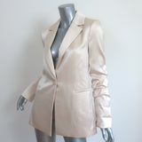Alice + Olivia Pailey Blazer Champagne Satin Size 6 Gathered Sleeve Jacket NEW
