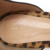 Gianvito Rossi d'Orsay Pointed Toe Flats Leopard Print Pony Hair Size 39.5
