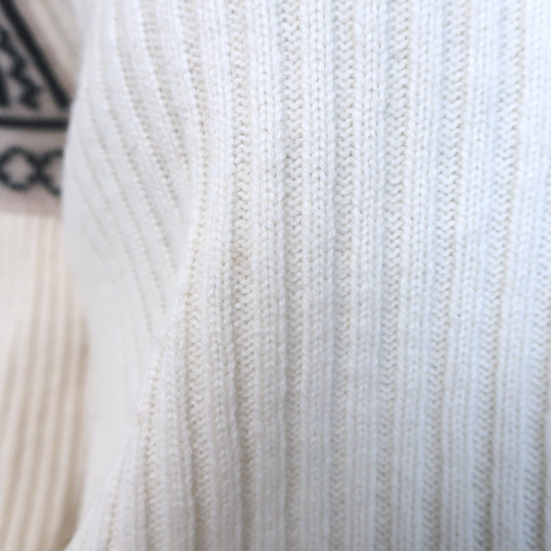 Max Mara Cosetta Bishop Sleeve Sweater Cream Wool-Cashmere Rib Knit Size Medium