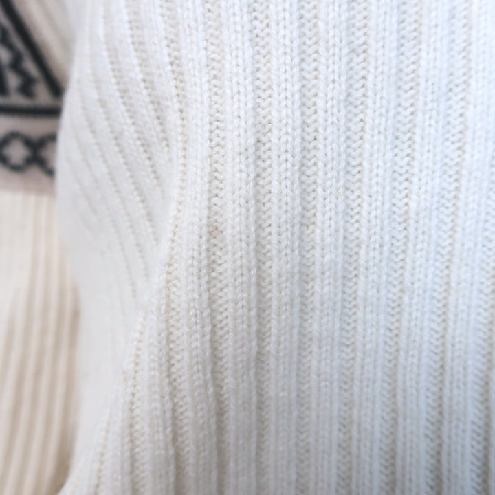 Max Mara Cosetta Bishop Sleeve Sweater Cream Wool-Cashmere Rib Knit Size Medium