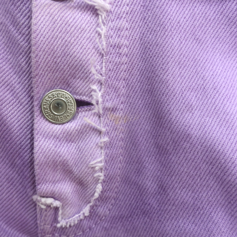 1/OFF Paris Upcycled Double-Waisted High Rise Jeans Lilac Denim Size Small