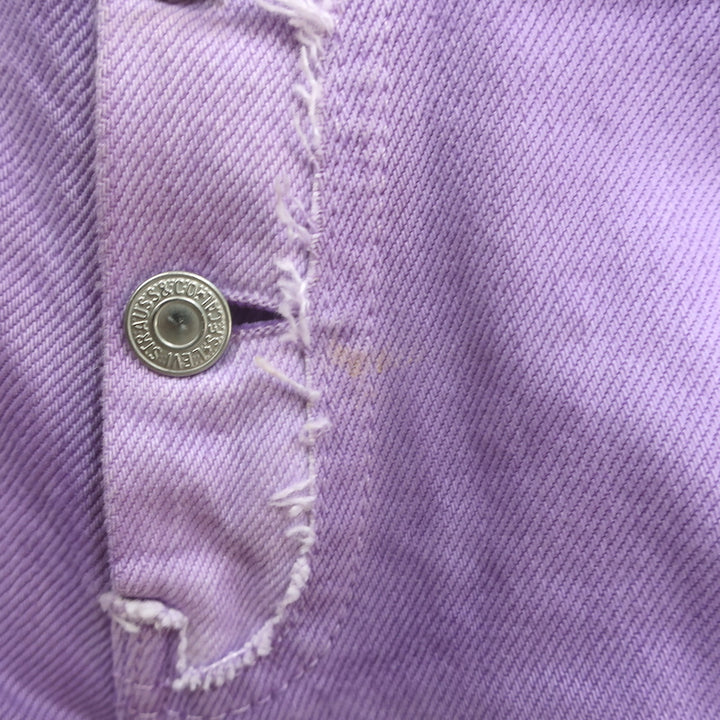 1/OFF Paris Upcycled Double-Waisted High Rise Jeans Lilac Denim Size Small
