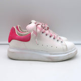Alexander McQueen Oversized Sneakers White Leather & Hot Pink Suede Size 35