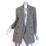 The Kooples Oversized Double Breasted Glen Check Blazer Gray Size 36