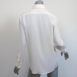 Saint Laurent Silk Button Down Shirt Ivory Size 40 Long Sleeve Blouse