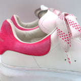 Alexander McQueen Oversized Sneakers White Leather & Hot Pink Suede Size 35