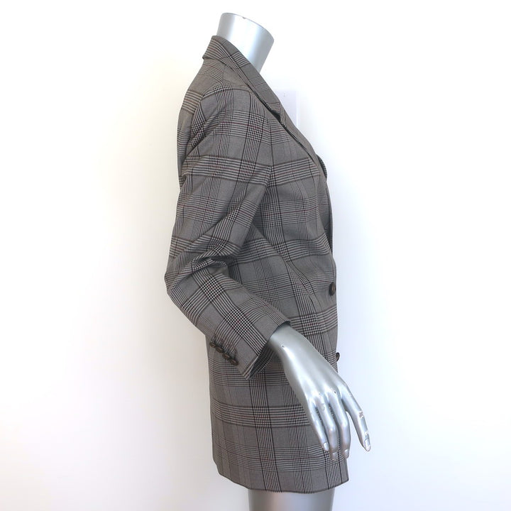 The Kooples Oversized Double Breasted Glen Check Blazer Gray Size 36