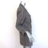 The Kooples Oversized Double Breasted Glen Check Blazer Gray Size 36