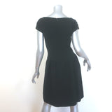 Ralph Lauren Collection Cap Sleeve Boatneck Dress Black Stretch Wool Size 8