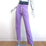 1/OFF Paris Upcycled Double-Waisted High Rise Jeans Lilac Denim Size Small