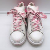 Alexander McQueen Oversized Sneakers White Leather & Hot Pink Suede Size 35