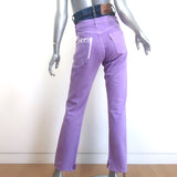 1/OFF Paris Upcycled Double-Waisted High Rise Jeans Lilac Denim Size Small