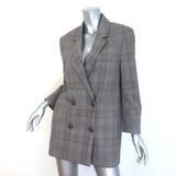 The Kooples Oversized Double Breasted Glen Check Blazer Gray Size 36