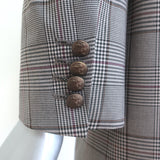 The Kooples Oversized Double Breasted Glen Check Blazer Gray Size 36