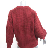 Isabel Marant Etoile Sweater Red Alpaca-Blend Ribbed Knit Size 38