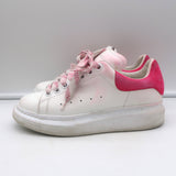 Alexander McQueen Oversized Sneakers White Leather & Hot Pink Suede Size 35