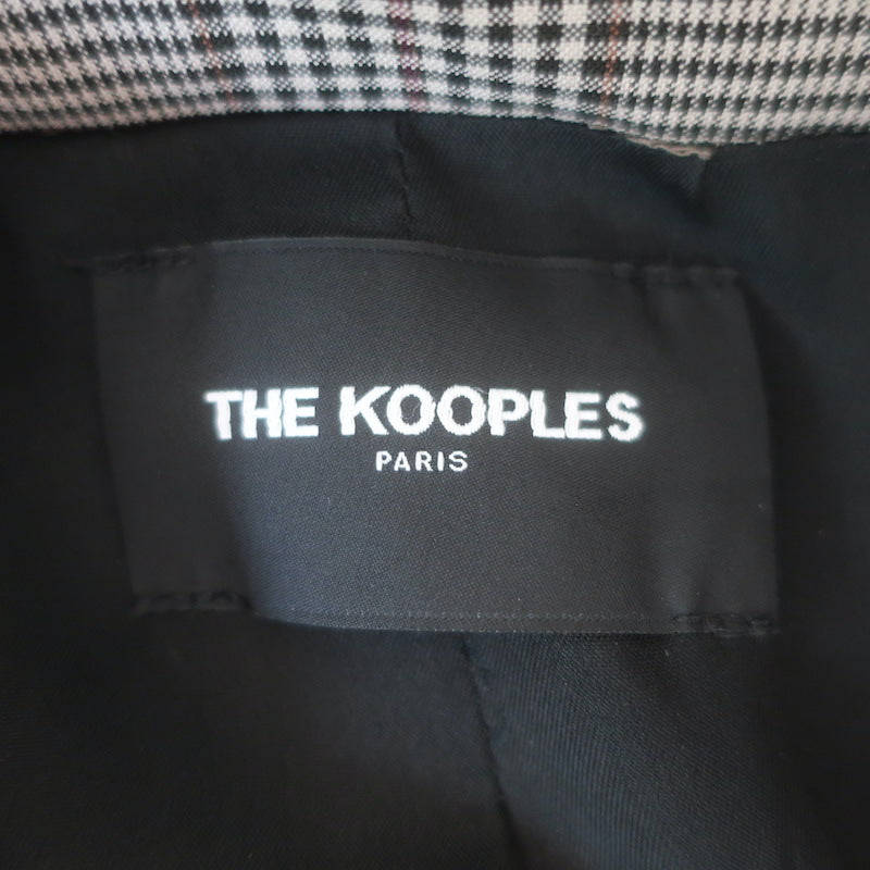 The Kooples Oversized Double Breasted Glen Check Blazer Gray Size 36