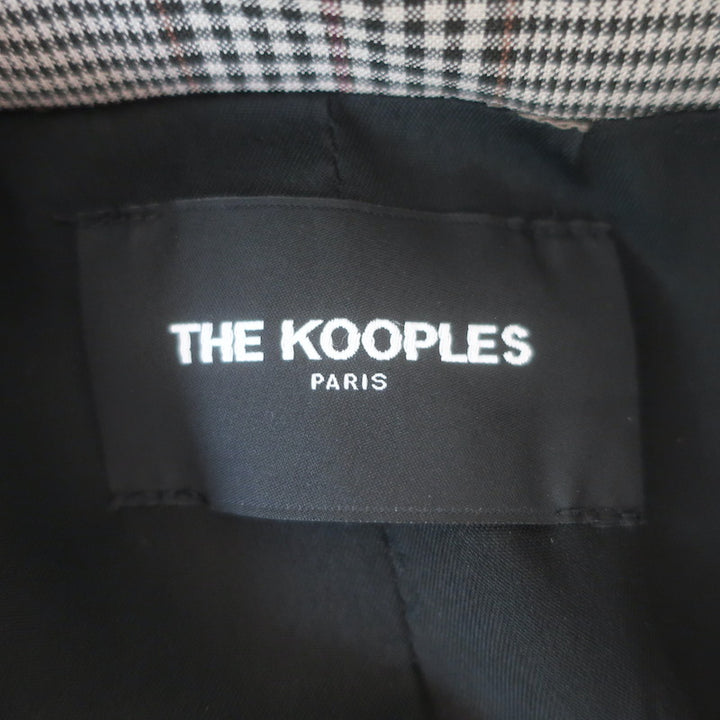 The Kooples Oversized Double Breasted Glen Check Blazer Gray Size 36