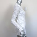 Prada Sweater White Open-Weave Cotton Knit Size 38