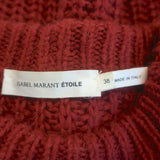Isabel Marant Etoile Sweater Red Alpaca-Blend Ribbed Knit Size 38