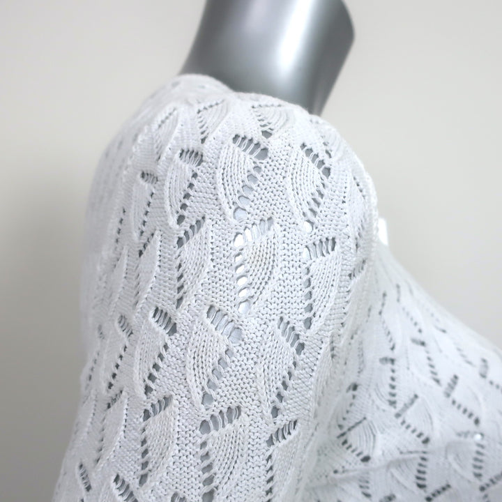 Prada Sweater White Open-Weave Cotton Knit Size 38