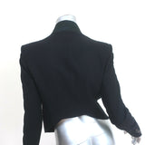 Helmut Lang Jacket Black Leather-Trimmed Stretch Wool Size 0