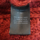 Isabel Marant Etoile Sweater Red Alpaca-Blend Ribbed Knit Size 38