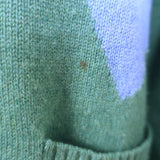 Kerri Rosenthal Ricki Max Heart Cashmere Cardigan Moss Size Large