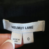 Helmut Lang Jacket Black Leather-Trimmed Stretch Wool Size 0
