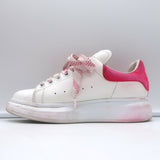 Alexander McQueen Oversized Sneakers White Leather & Hot Pink Suede Size 35