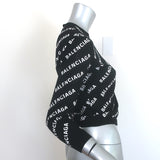 Balenciaga Mini Logo Cropped Sweater Black Cotton Size Small NEW