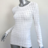 Prada Sweater White Open-Weave Cotton Knit Size 38