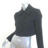 Ralph Lauren Collection Cropped Jacket Black Stretch Wool Size 6