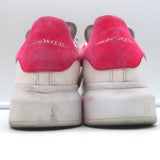 Alexander McQueen Oversized Sneakers White Leather & Hot Pink Suede Size 35