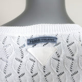 Prada Sweater White Open-Weave Cotton Knit Size 38