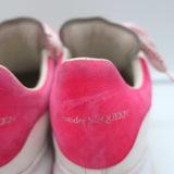 Alexander McQueen Oversized Sneakers White Leather & Hot Pink Suede Size 35