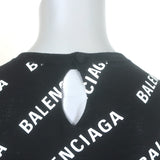 Balenciaga Mini Logo Cropped Sweater Black Cotton Size Small NEW