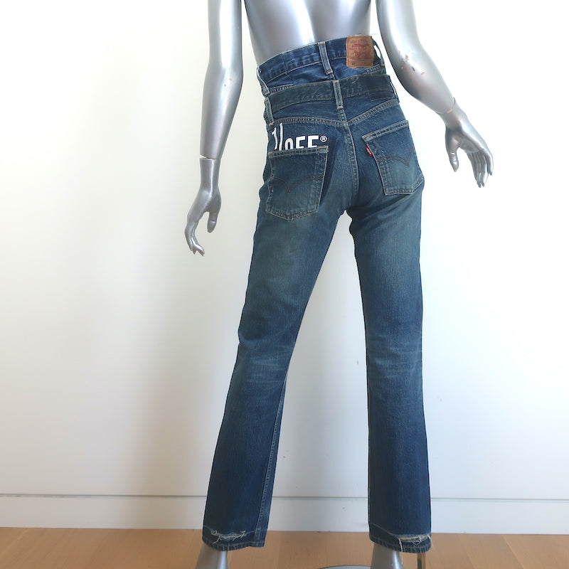 1/OFF Paris Upcycled Double-Waisted High Rise Jeans Size Small