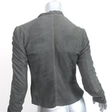 Rick Owens Draped Biker Jacket Gray Distressed Leather Size 38