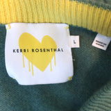Kerri Rosenthal Ricki Max Heart Cashmere Cardigan Moss Size Large