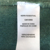 Kerri Rosenthal Ricki Max Heart Cashmere Cardigan Moss Size Large