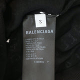 Balenciaga Mini Logo Cropped Sweater Black Cotton Size Small NEW